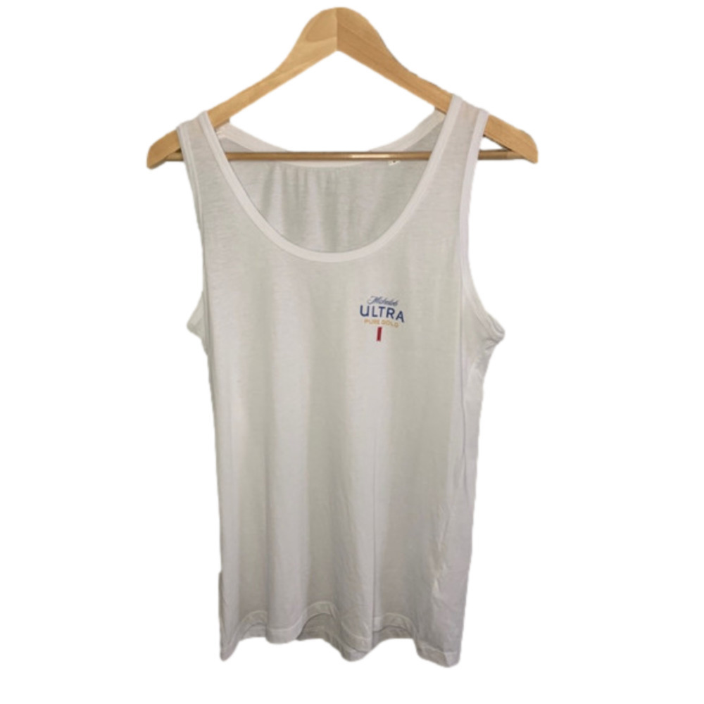 Michelob ULTRA Pure‎ Gold, Stanley / Stella White Tank Top Women Medium